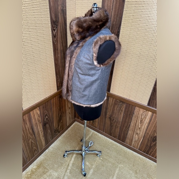 MICHAEL KORS DESIGNER RUSSIAN SABLE & CASHMERE LINING FUR VEST JACKET COAT SMALL - Picture 9 of 11